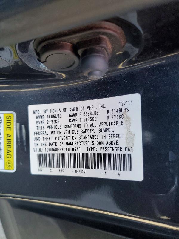 2012 Acura Tl მანქანა იყიდება აუქციონზე, vin: 19UUA8F5XCA018540, აუქციონის ნომერი: 45810916