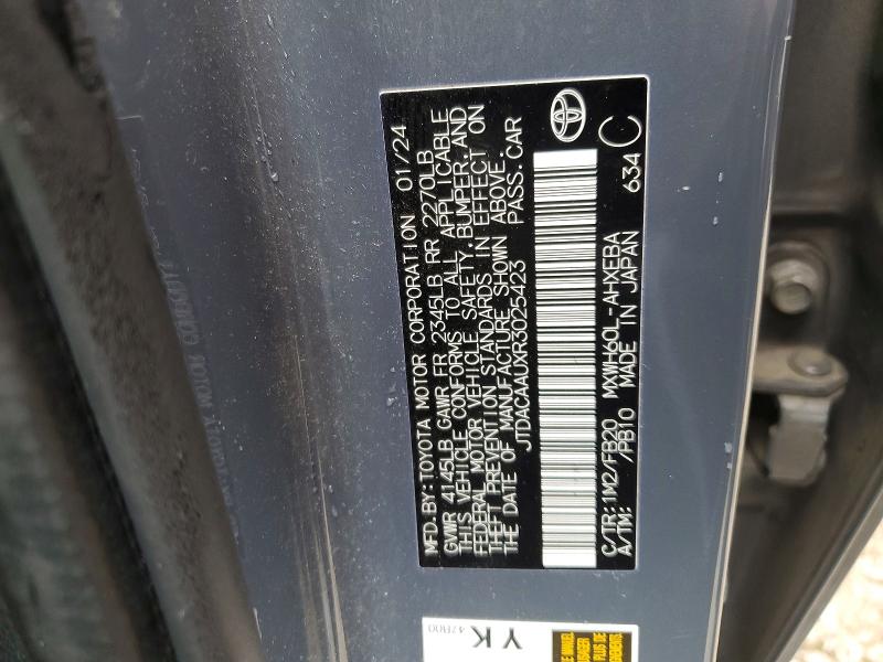 Aukcja sprzedaży 2024 Toyota Prius, vin: JTDACAAUXR3025423, numer aukcji: 48189636