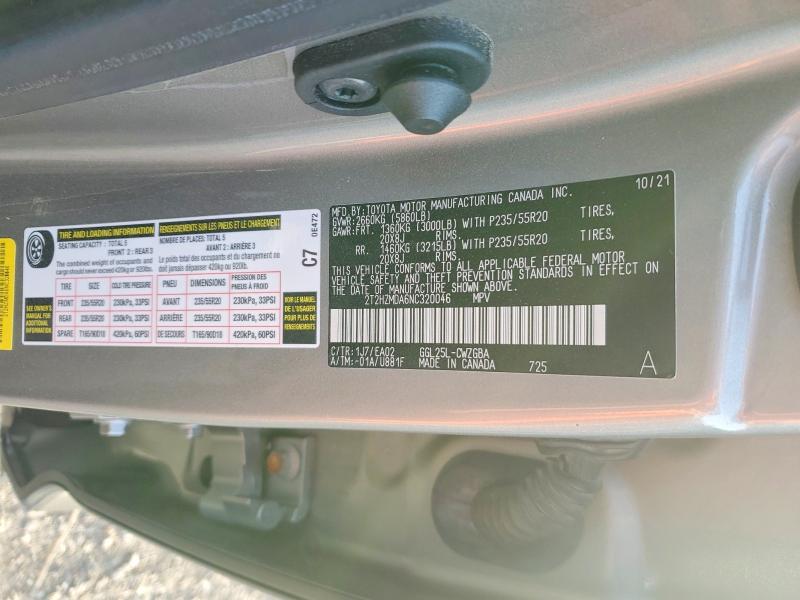 2022 Lexus Rx 350 მანქანა იყიდება აუქციონზე, vin: 2T2HZMDA6NC320046, აუქციონის ნომერი: 46042036