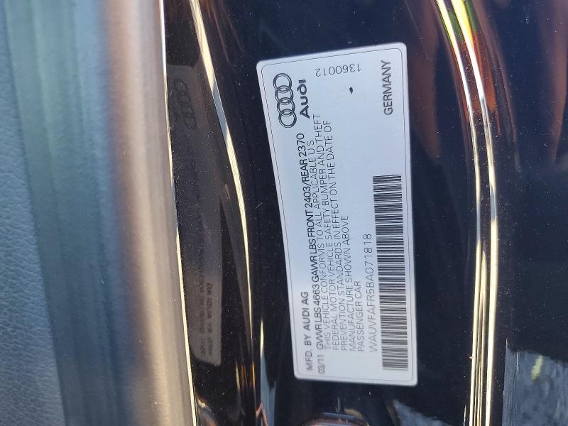 Продажа на аукционе авто 2011 Audi A5, vin: WAUVFAFR5BA071818, номер лота: 45464796