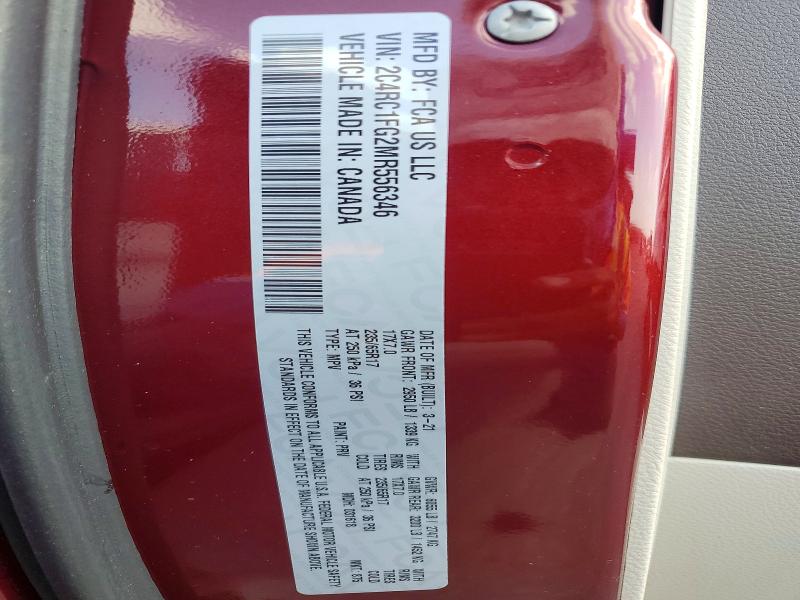 2021 Chrysler Pacifica მანქანა იყიდება აუქციონზე, vin: 2C4RC1FG2MR556346, აუქციონის ნომერი: 42018476