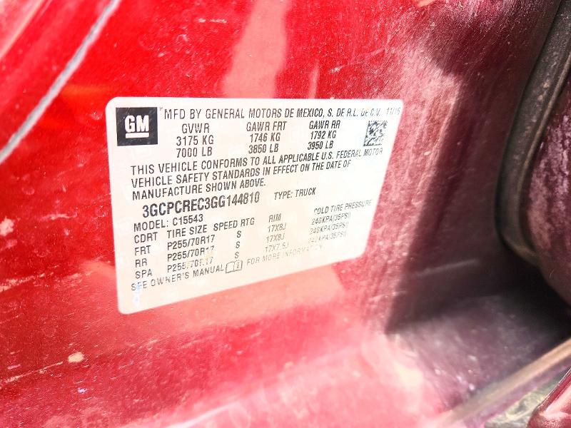 47402236 :رقم المزاد ، 3GCPCREC3GG144810 vin ، 2016 Chevrolet Silverado مزاد بيع