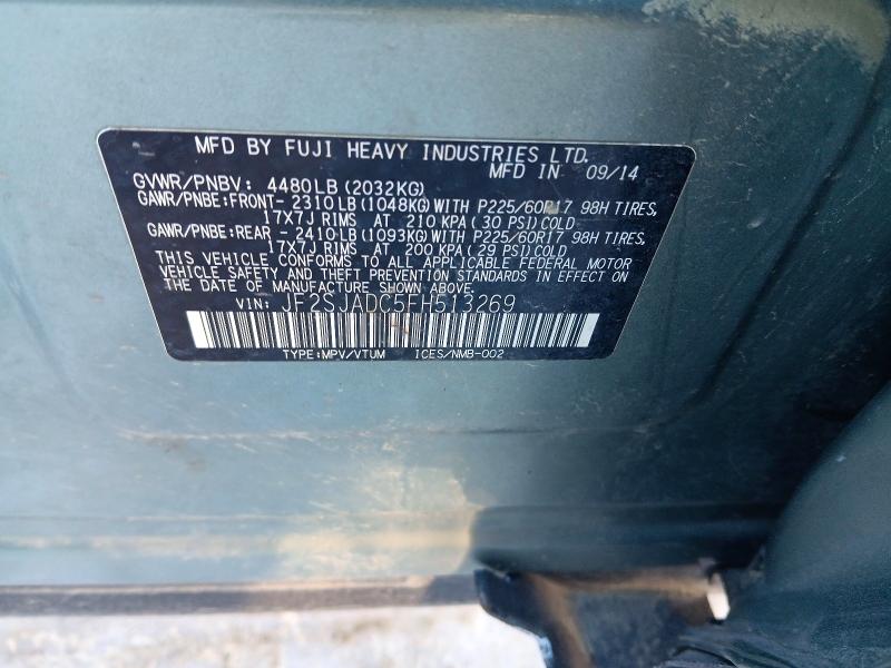Продаж на аукціоні авто 2015 Subaru Forester, vin: JF2SJADC5FH513269, номер лоту: 47137896