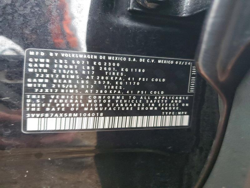 Продажа на аукционе авто 2024 Volkswagen Tiguan, vin: 3VVFB7AX5RM104018, номер лота: 41718266