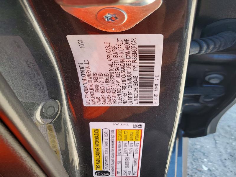 2025 Honda Civic მანქანა იყიდება აუქციონზე, vin: 19XFL2H87SE004418, აუქციონის ნომერი: 47189616