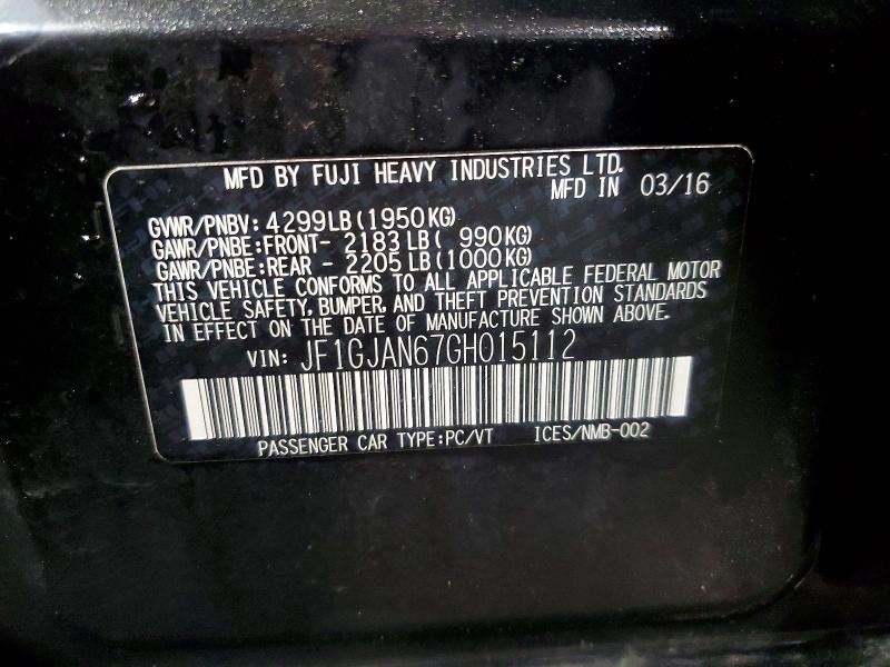 Aukcja sprzedaży 2016 Subaru Impreza, vin: JF1GJAN67GH015112, numer aukcji: 47051686