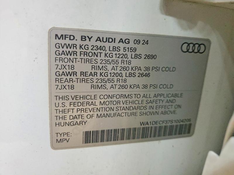 Продажа на аукционе авто 2025 Audi Q3, vin: WA1DECF37S1004205, номер лота: 47699106