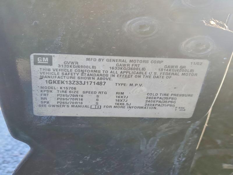 Продаж на аукціоні авто 2003 Gmc Yukon, vin: 1GKEK13Z33J171487, номер лоту: 47870676