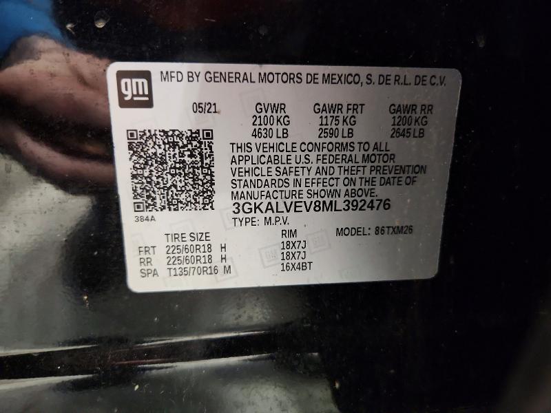 46180976 :رقم المزاد ، 3GKALVEV8ML392476 vin ، 2021 Gmc Terrain مزاد بيع