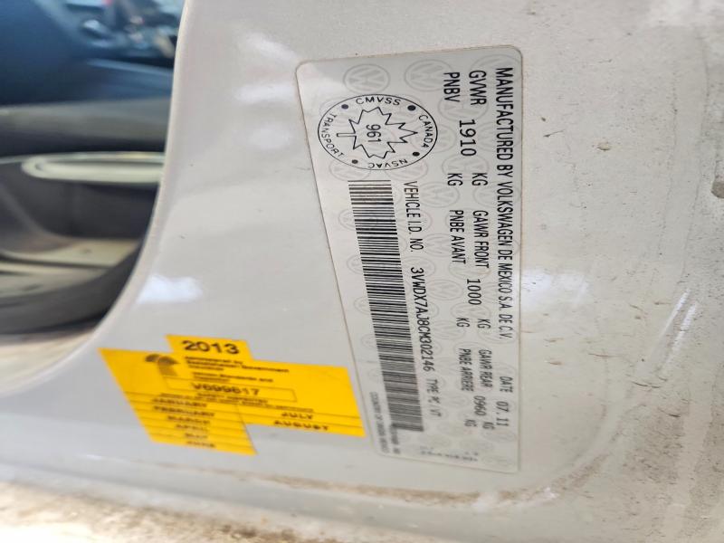 Aukcja sprzedaży 2012 Volkswagen Jetta, vin: 3VWDX7AJ8CM302146, numer aukcji: 46562026