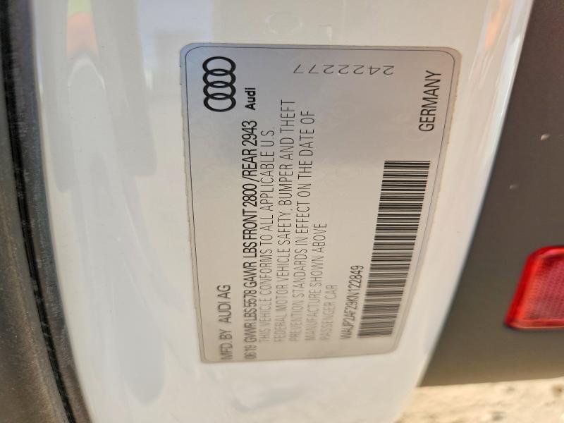 2019 Audi A7 მანქანა იყიდება აუქციონზე, vin: WAUP2AF29KN122849, აუქციონის ნომერი: 47417466