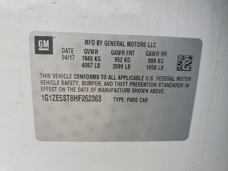 Aukcja sprzedaży 2017 Chevrolet Malibu, vin: 1G1ZE5ST8HF262363, numer aukcji: 47942816