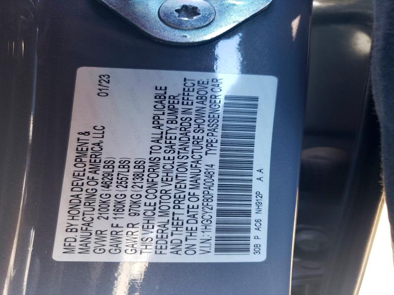 41885216 :رقم المزاد ، 1HGCY2F80PA004814 vin ، 2023 Honda Accord مزاد بيع