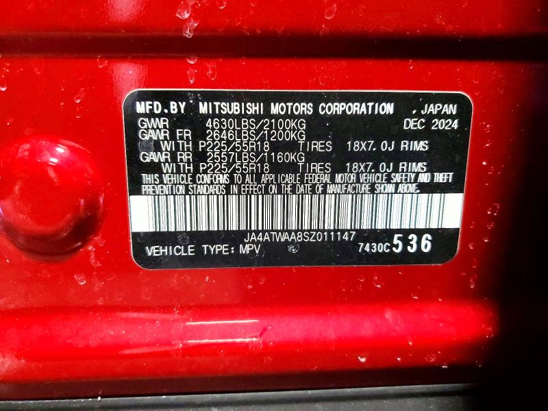 Aukcja sprzedaży 2025 Mitsubishi Eclipse Cross, vin: JA4ATWAA8SZ011147, numer aukcji: 79200355
