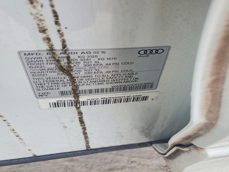 2015 Audi Q7 მანქანა იყიდება აუქციონზე, vin: WA1DGAFE1FD016693, აუქციონის ნომერი: 79176975