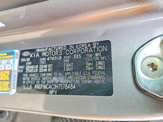 79119585 :رقم المزاد ، KNDPMCAC3H7178484 vin ، 2017 Kia Sportage مزاد بيع