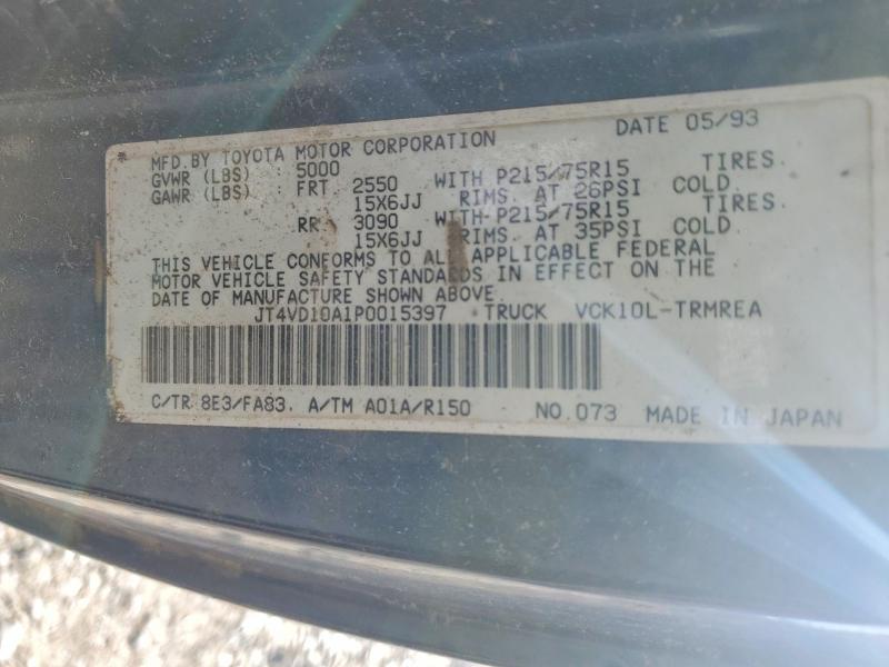 Продажа на аукционе авто 1993 Toyota T100, vin: JT4VD10A1P0015397, номер лота: 42032716