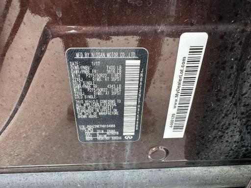 Aukcja sprzedaży 2017 Infiniti Qx80, vin: JN8AZ2NE7H9154968, numer aukcji: 46090376
