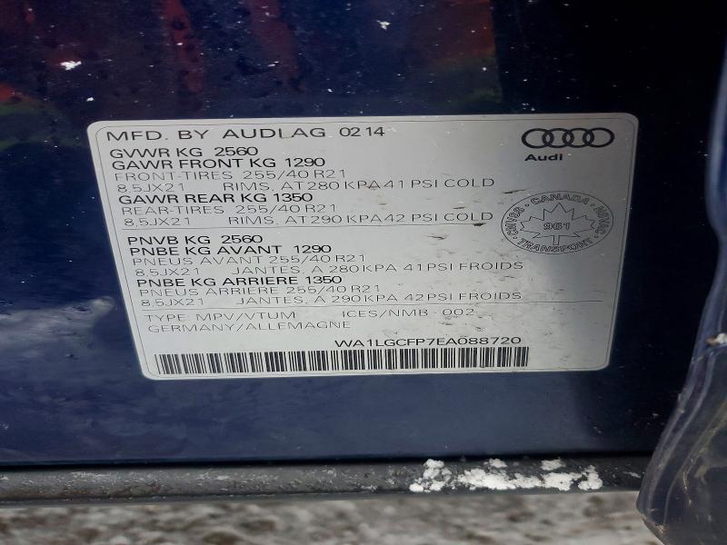 Продаж на аукціоні авто 2014 Audi Truck/van Q5 V6 4dr Awd, vin: WA1LGCFP7EA088720, номер лоту: 41964636