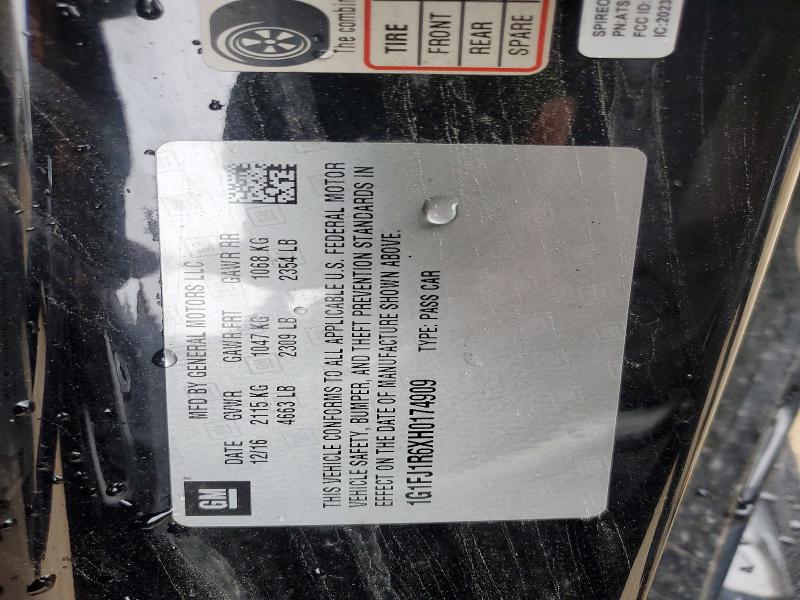Aukcja sprzedaży 2017 Chevrolet Camaro, vin: 1G1FJ1R6XH0174909, numer aukcji: 79039015