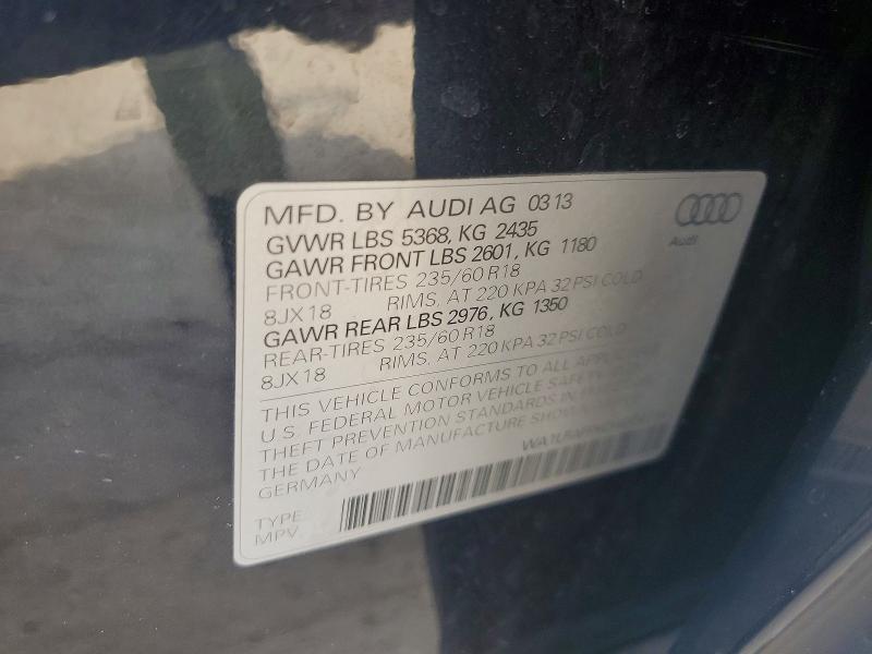 Продаж на аукціоні авто 2013 Audi Q5, vin: WA1LFAFP6DA074734, номер лоту: 47961806