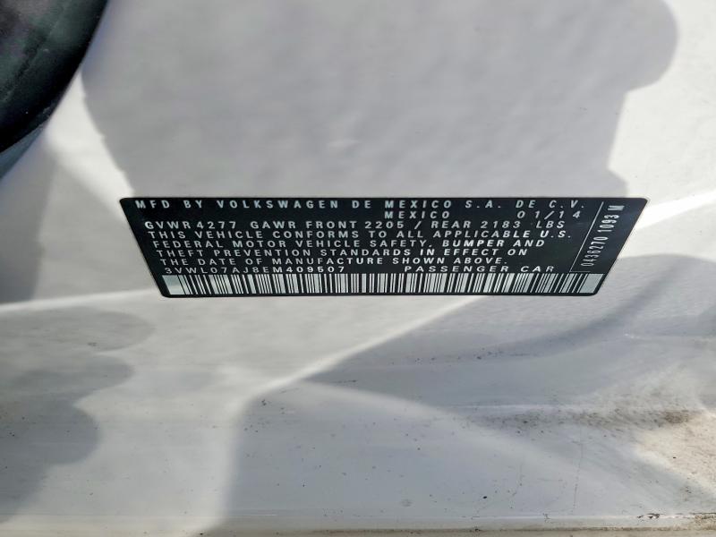 Aukcja sprzedaży 2014 Volkswagen Jetta, vin: 3VWL07AJ8EM409507, numer aukcji: 47804616