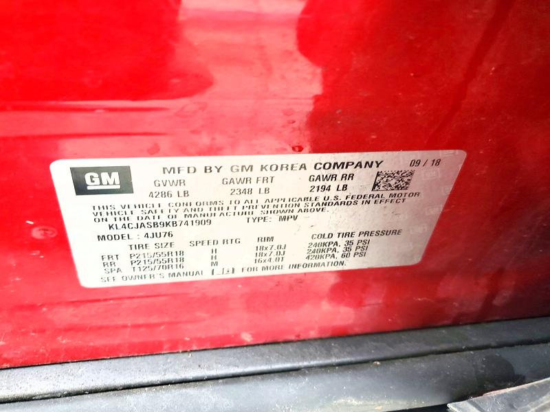 Продаж на аукціоні авто 2019 Buick Encore, vin: KL4CJASB9KB741909, номер лоту: 79665215