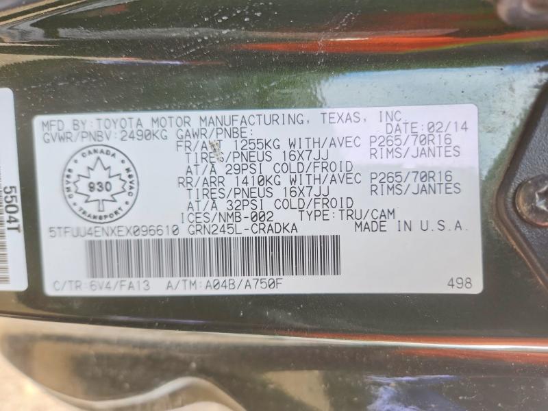 46729546 :رقم المزاد ، 5TFUU4ENXEX096610 vin ، 2014 Toyota Tacoma مزاد بيع