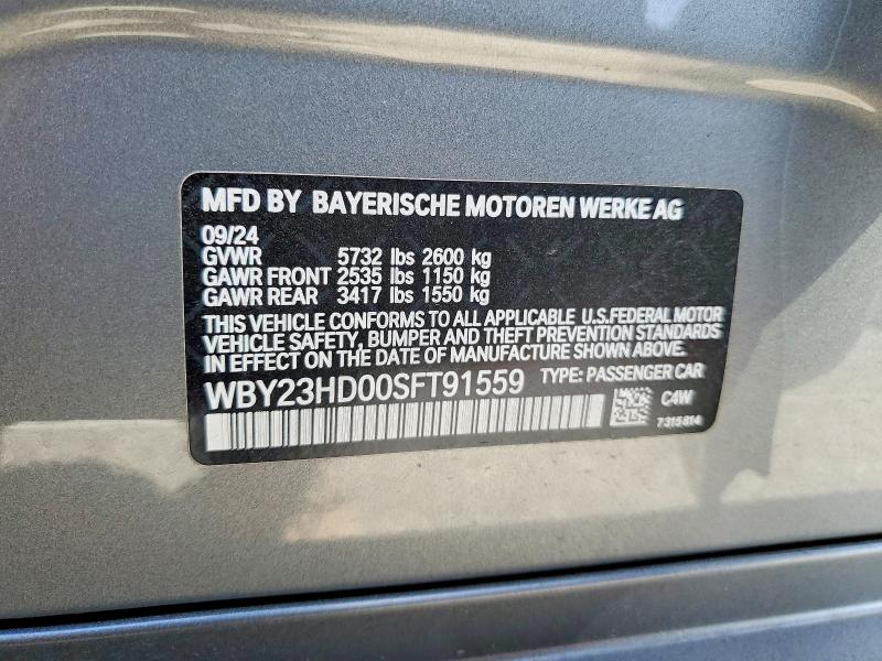 Продаж на аукціоні авто 2025 Bmw I4, vin: WBY23HD00SFT91559, номер лоту: 46179476