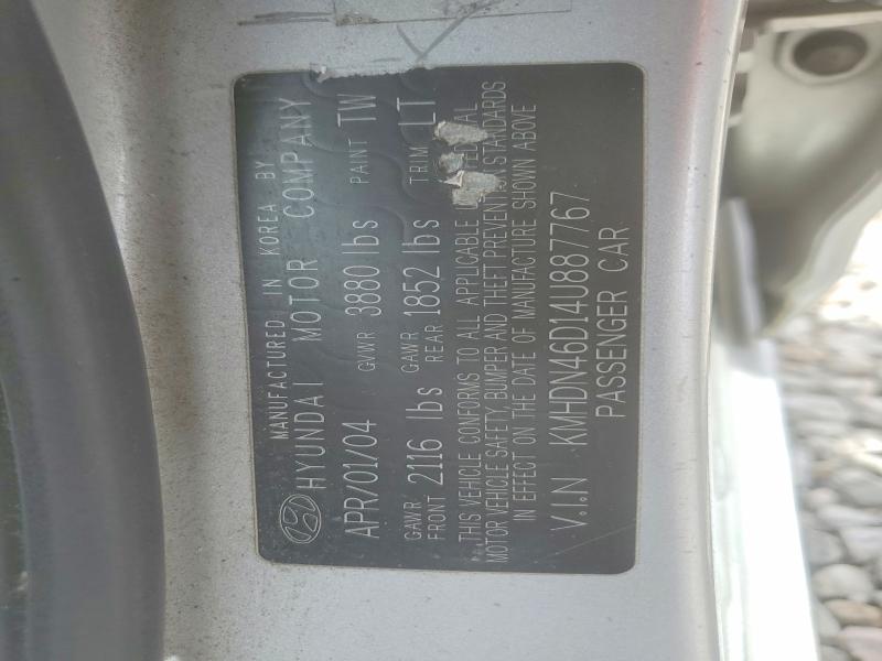 Продаж на аукціоні авто 2004 Hyundai Elantra, vin: KMHDN46D14U887767, номер лоту: 47249366