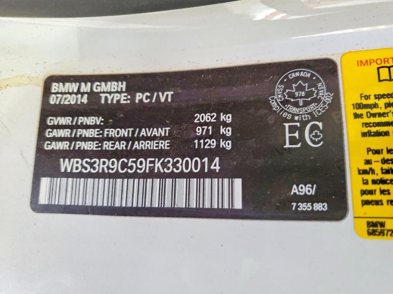 Продаж на аукціоні авто 2015 Bmw M4, vin: WBS3R9C59FK330014, номер лоту: 79096045