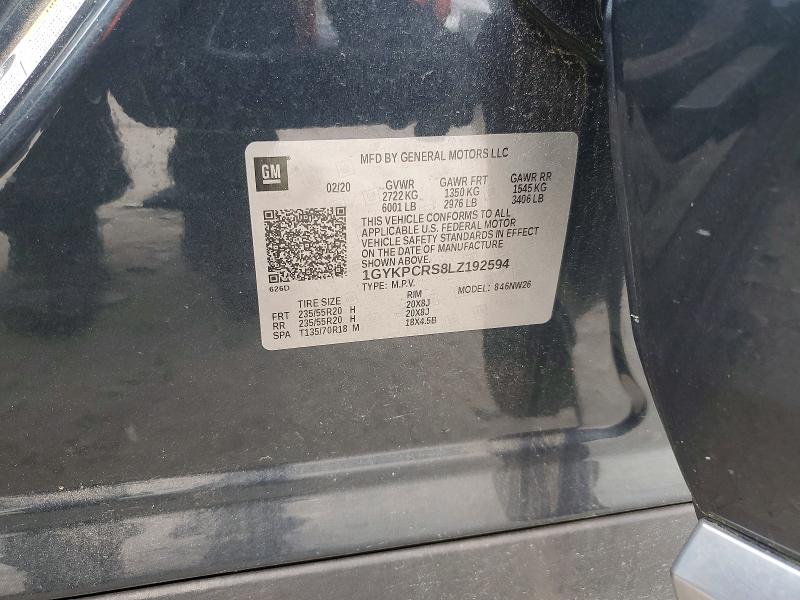 2020 Cadillac Xt6 მანქანა იყიდება აუქციონზე, vin: 1GYKPCRS8LZ192594, აუქციონის ნომერი: 46855916