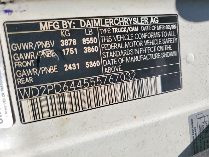 Продажа на аукционе авто 2005 Sprinter 2500 Sprin, vin: WD2PD644555767032, номер лота: 46885326