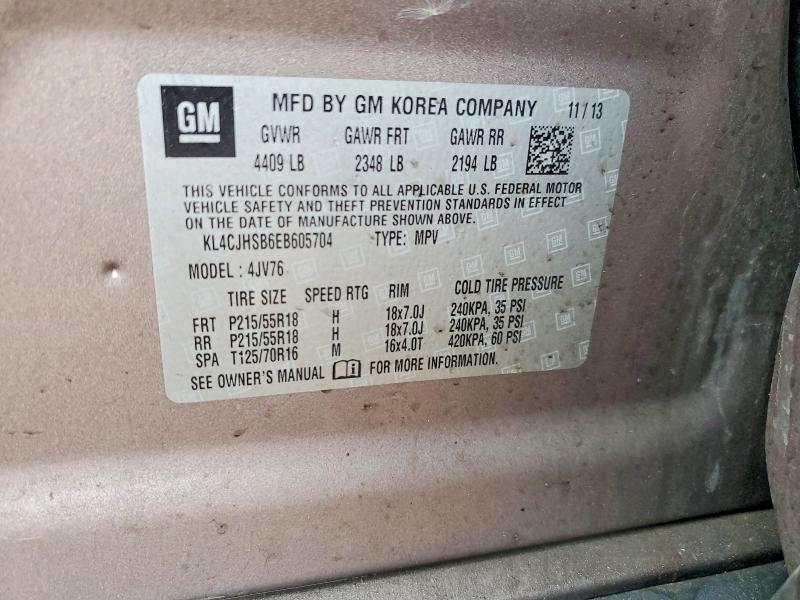 Продаж на аукціоні авто 2014 Buick Encore, vin: KL4CJHSB6EB605704, номер лоту: 79640635