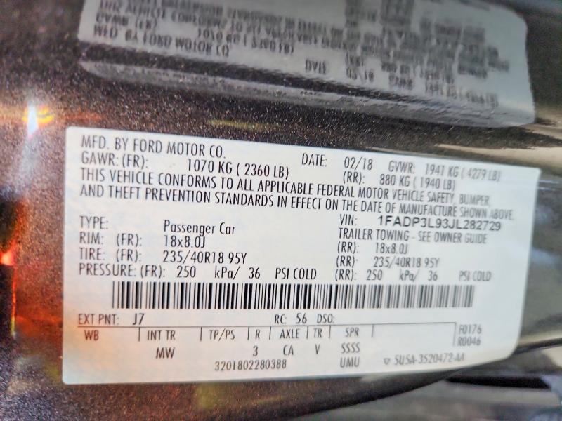 Продаж на аукціоні авто 2018 Ford Focus, vin: 1FADP3L93JL282729, номер лоту: 47604266