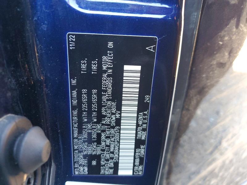 45536116 :رقم المزاد ، 5TDKDRAH2PS009179 vin ، 2023 Toyota Highlander مزاد بيع