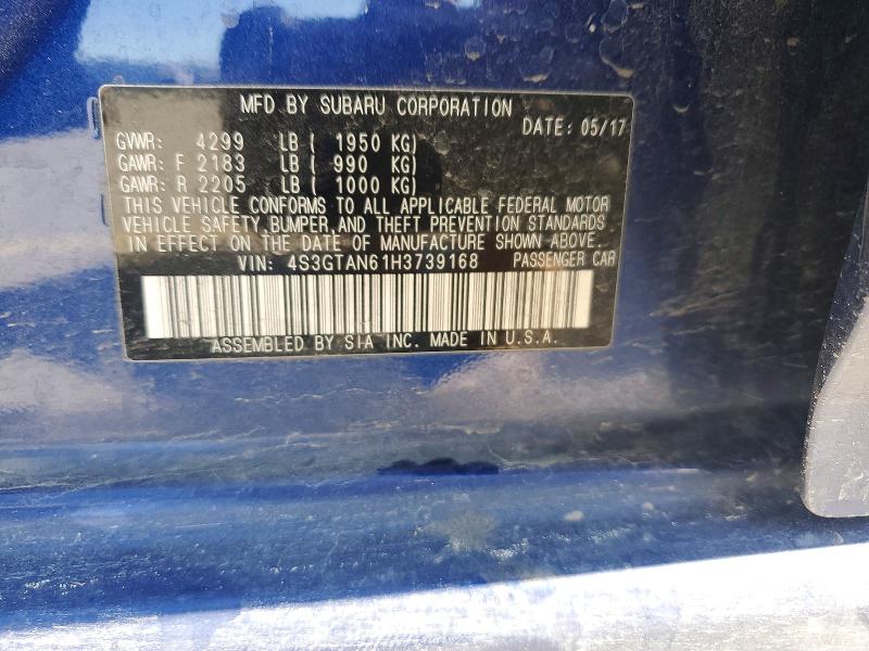 Продажа на аукционе авто 2017 Subaru Impreza, vin: 4S3GTAN61H3739168, номер лота: 46832686