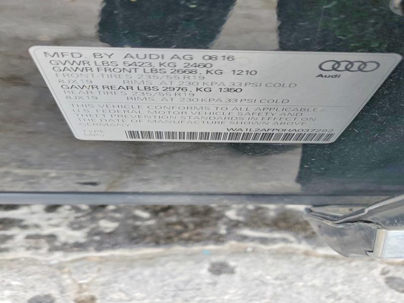 2017 Audi Q5 მანქანა იყიდება აუქციონზე, vin: WA1L2AFP0HA037292, აუქციონის ნომერი: 48283846