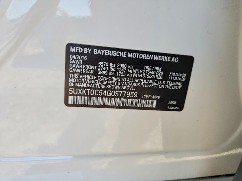 Продажа на аукционе авто 2016 Bmw X5, vin: 5UXKT0C54G0S77959, номер лота: 47619906