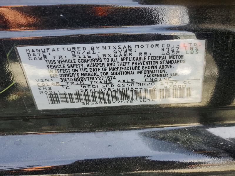 Aukcja sprzedaży 2021 Nissan Sentra, vin: 3N1AB8BV7MY271674, numer aukcji: 47302476