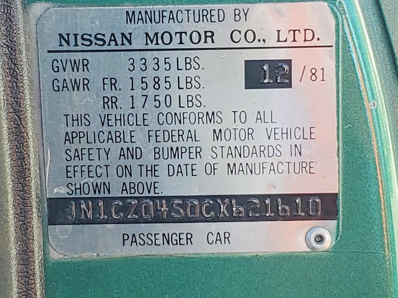 Auction sale of the 1982 Datsun 280zx, vin: JN1CZ04S0CX621610, lot number: 41878206
