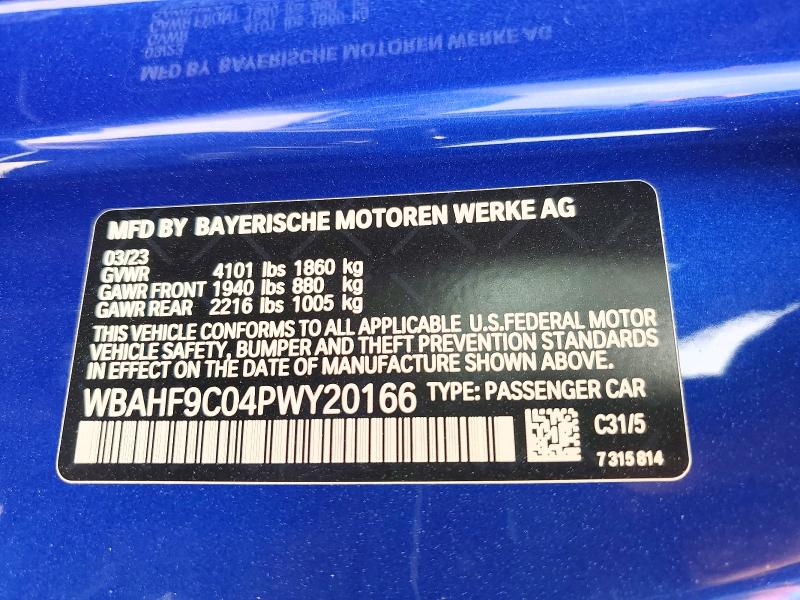 46516426 :رقم المزاد ، WBAHF9C04PWY20166 vin ، 2023 Bmw Z4 مزاد بيع