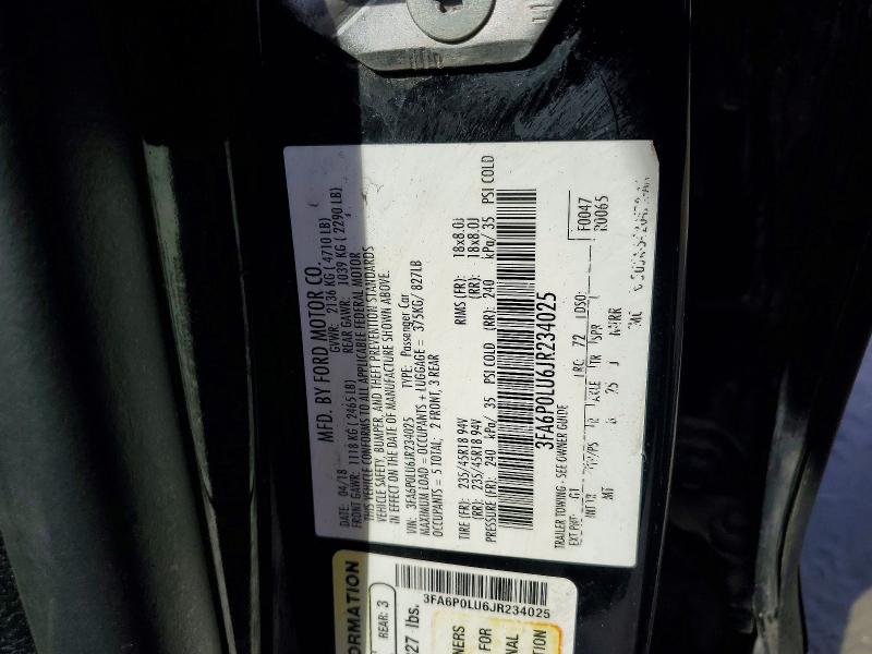 Aukcja sprzedaży 2018 Ford Fusion, vin: 3FA6P0LU6JR234025, numer aukcji: 41721576