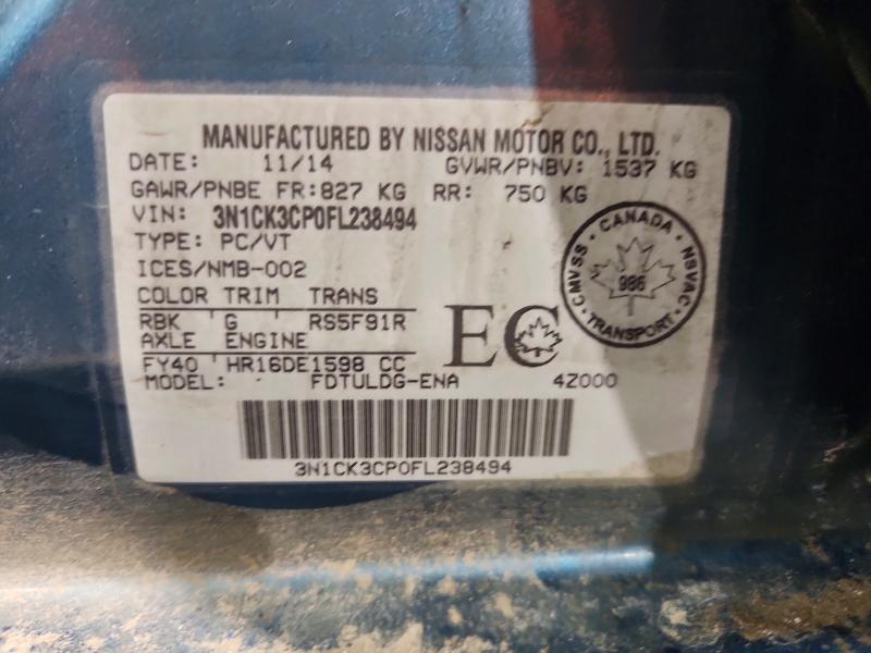 Aukcja sprzedaży 2015 Niss Micra, vin: 3N1CK3CP0FL238494, numer aukcji: 45620826