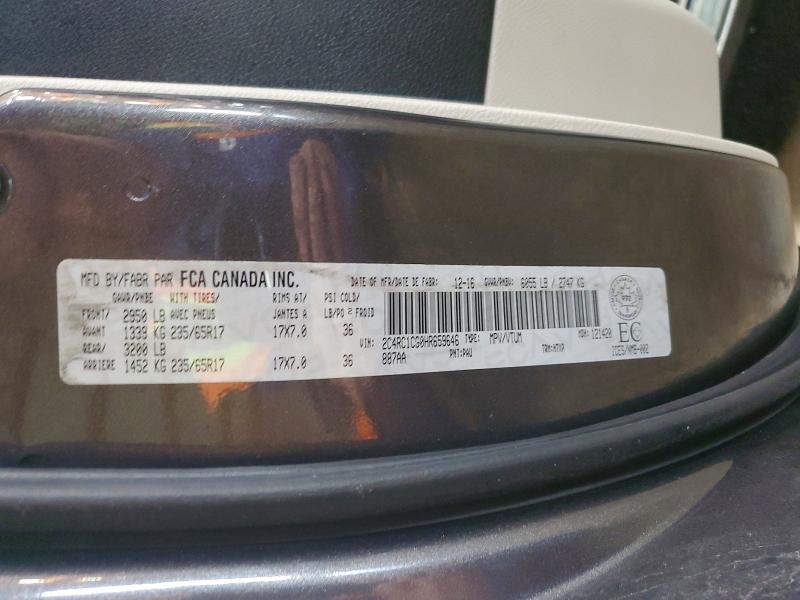 48065856 :رقم المزاد ، 2C4RC1CG0HR659646 vin ، 2017 Chrysler Pacifica مزاد بيع