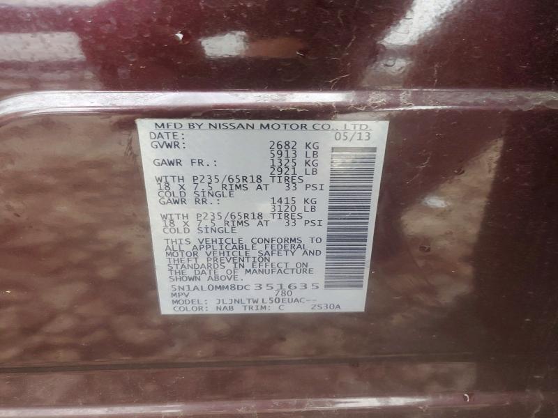 Продажа на аукционе авто 2013 Infiniti Jx35, vin: 5N1AL0MM8DC351635, номер лота: 79745995