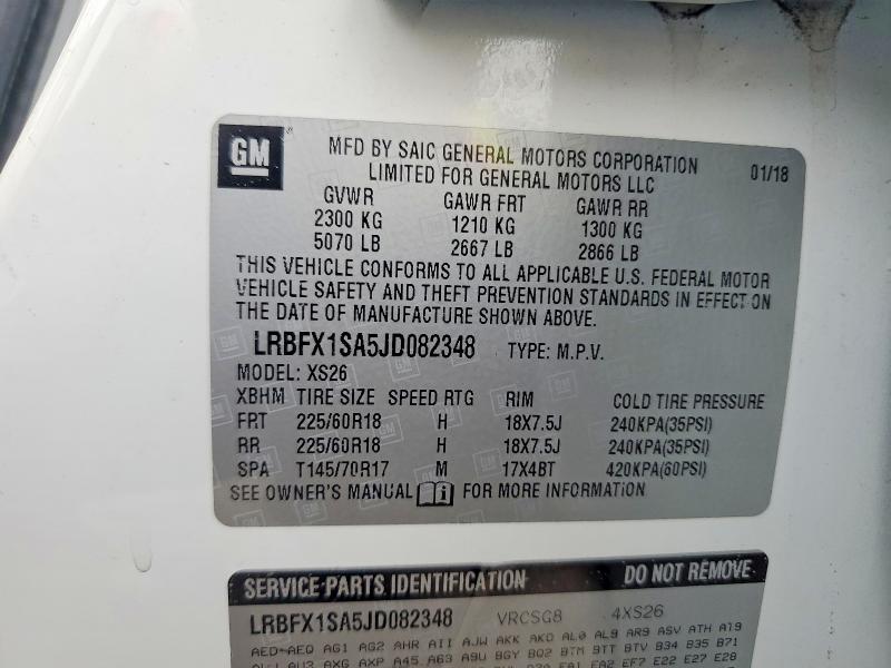 Aukcja sprzedaży 2018 Buick Envision, vin: LRBFX1SA5JD082348, numer aukcji: 41887126