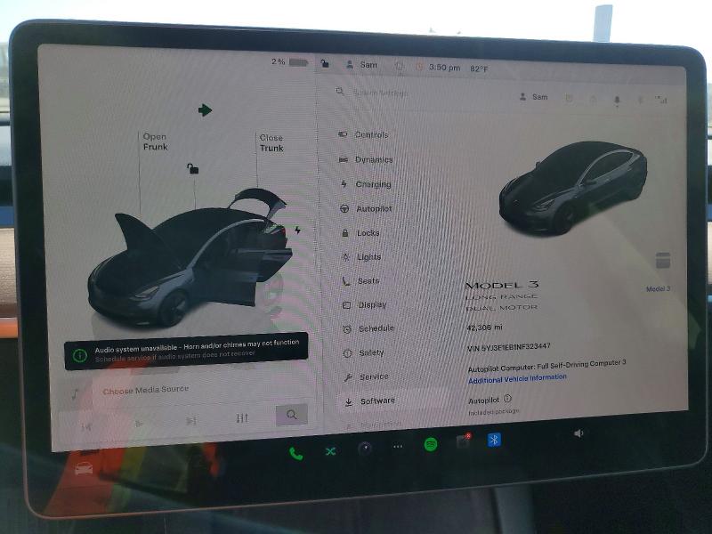 2022 Tesla Model 3 მანქანა იყიდება აუქციონზე, vin: 5YJ3E1EB1NF323447, აუქციონის ნომერი: 47624806