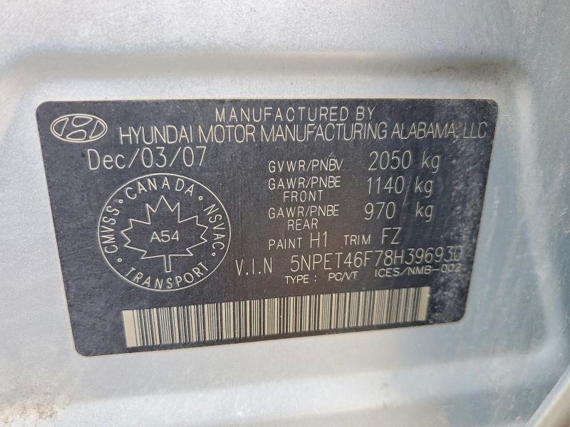 Aukcja sprzedaży 2008 Hyundai Sonata, vin: 5NPET46F78H396930, numer aukcji: 79233315