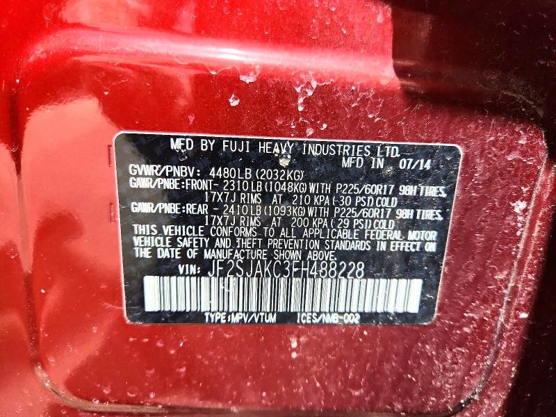 Aukcja sprzedaży 2015 Subaru Forester, vin: JF2SJAKC3FH488228, numer aukcji: 47590386